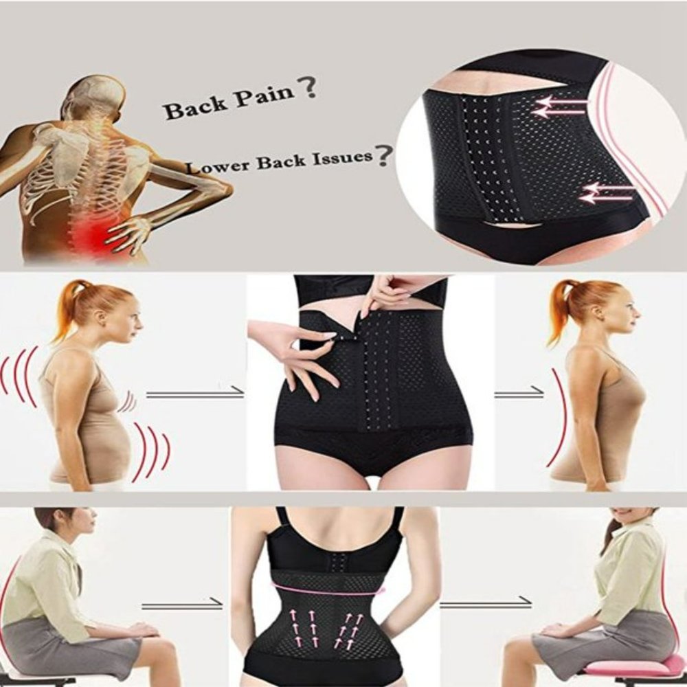 Women's Waist Trainer Tummy Control Waist Cincher Adjustable Corset - Picture 3 of 7